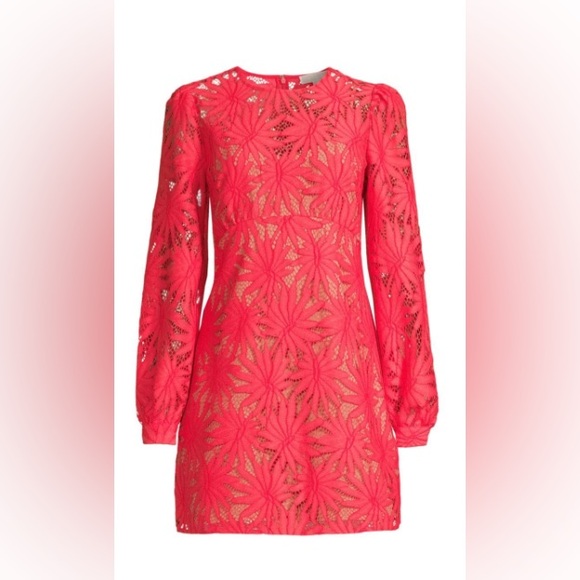 MICHAEL MICHAEL KORS Palm Lace Mini Dress - Sangria - size 0 - Picture 6 of 13